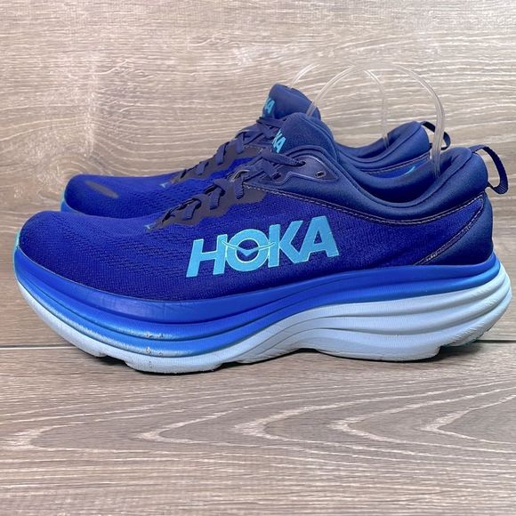 Hoka One One Bondi 8 Mens Size 11.5D Bellwether Blue Bluing Running Sneakers - Picture 3 of 13